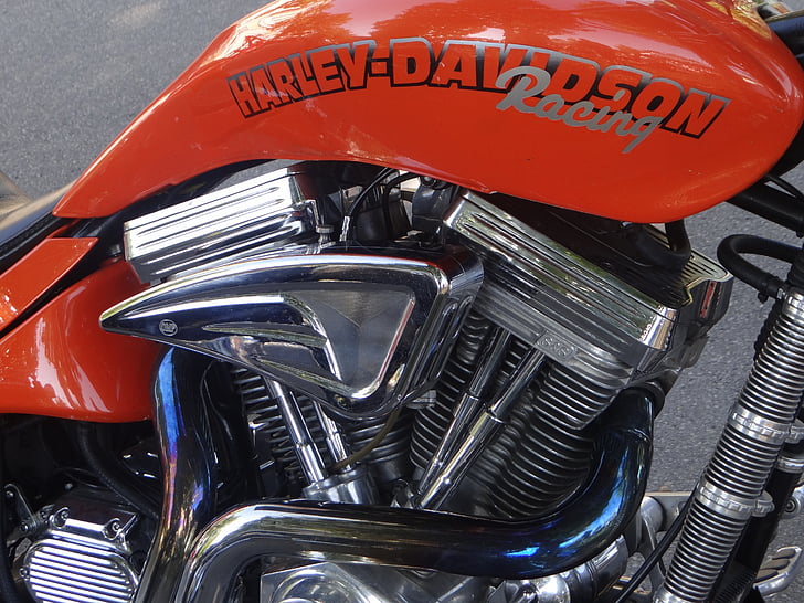 Harley davidson, moto, chrome, brillant, motos, moteur, chrome brillant