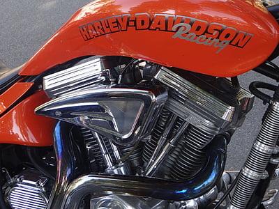 Harley davidson, moto, bicromato di potassio, splendente, moto, motore, cromo lucido