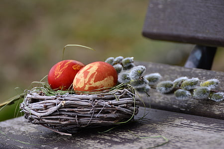 szín, dekoráció, Húsvét, húsvéti dekoráció, húsvéti dekoráció, húsvéti tojás, húsvéti fészek