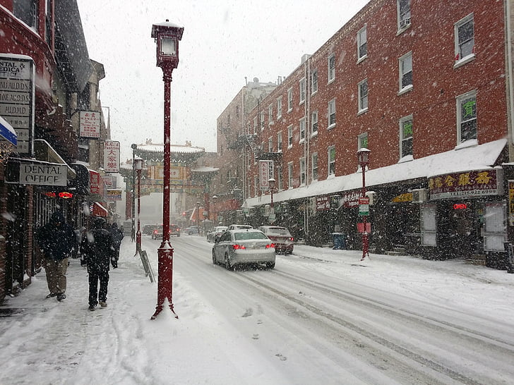Philadelphia, sneh, mesto, Downtown, Urban, Pennsylvania