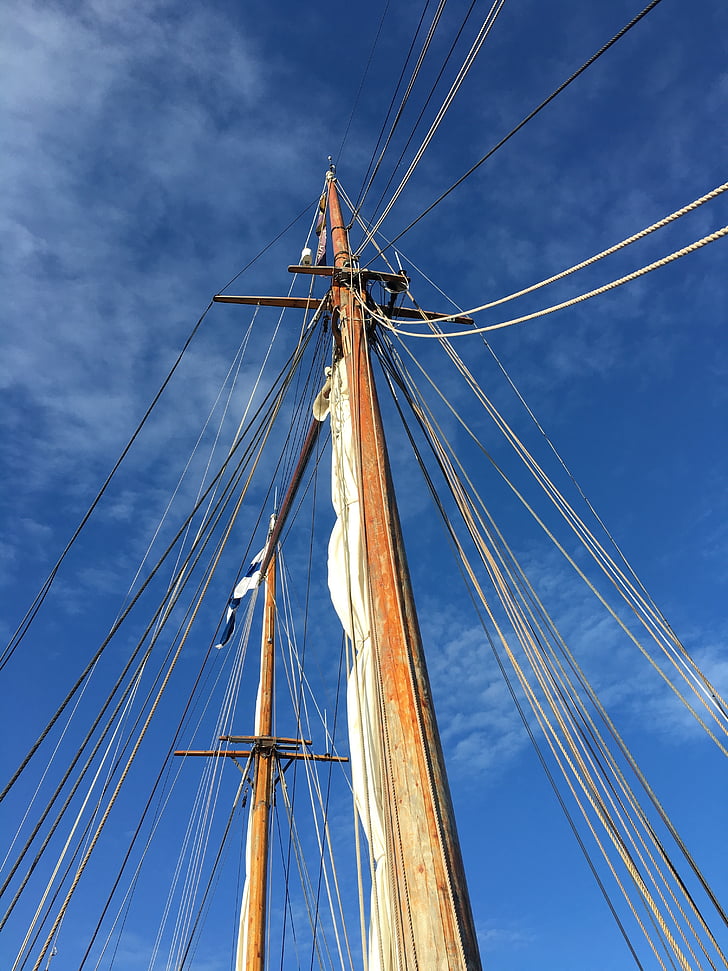 Finlândia, Helsinki, mastro de navio, barco à vela, nave