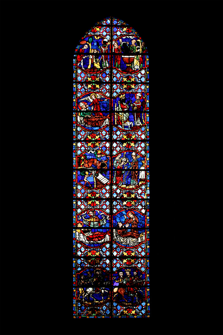 church window, glasmalereie, glass window, stained glass, cathedral of tours, cathedral, religion