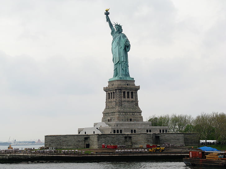 statue of liberty, new york, manhattan, harbor, architecture, landmark, lady liberty