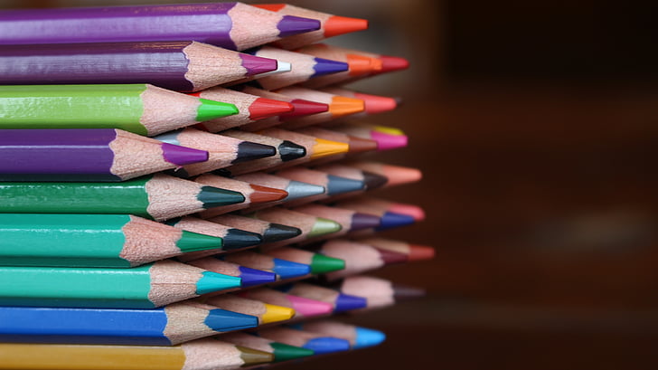 couleur de plomb, crayon, peinture, kits de, stylo, colorie, crayons de couleur