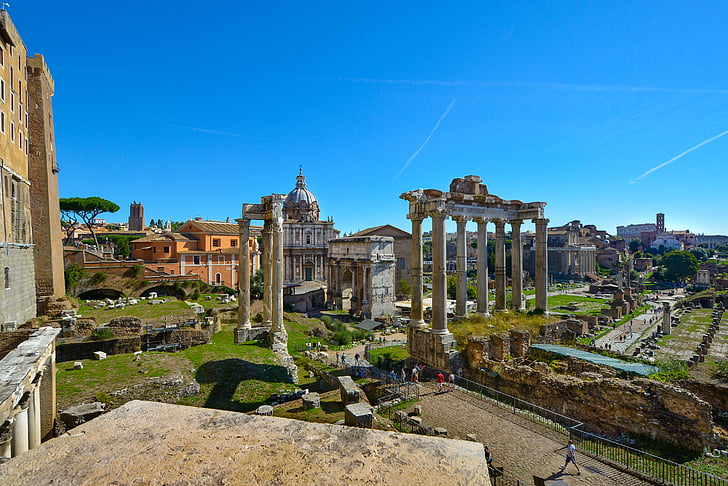 Rooma, Forum, Roman, useita, rauniot, kuuluisa, Italia