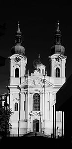 Biserica, negru, alb, stil art nouveau, baroc, catolic