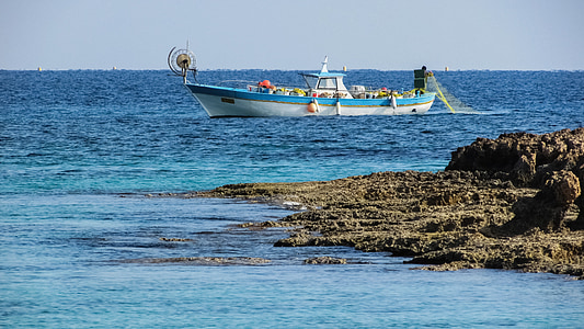 cyprus, ayia napa, fishing, coast