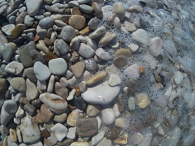 kamenje, vode, more, protok, plaža, priroda, mokro