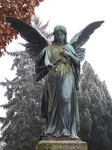 angel, cemetery, mourning, sculpture