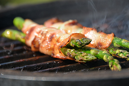 asparagus, grill, lunch, vegetables