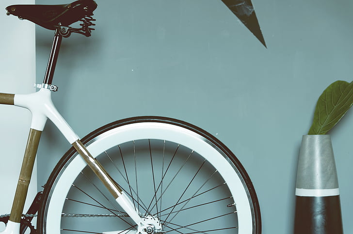 bicicleta, bicicleta, Close-up, radios, florero de, rueda