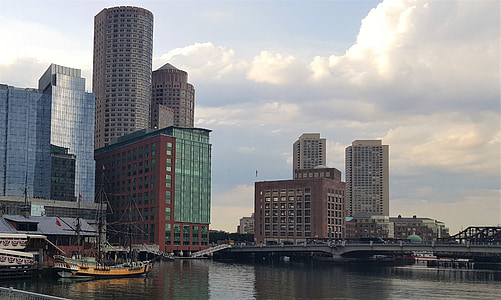 Boston pier, nábřeží, město, Boston, Pier, Massachusetts, přístav
