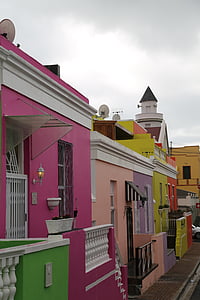 Lakások, színes, város, Bo-Kaap városrészre, Fokváros, s Afrika