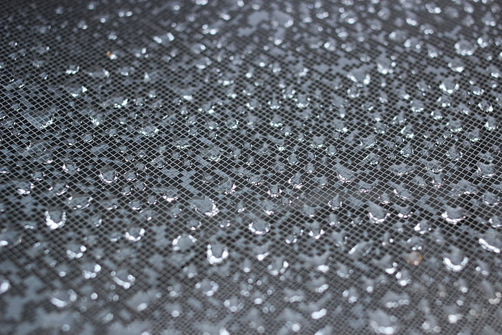 water, grid, droplets, gray, dark, wavy, pattern