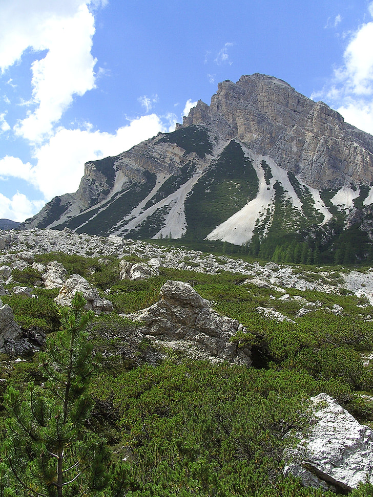 Alpin, Dolomiterna, Mountain-toppmötet, Mountain äng, bergen, naturen, landskap