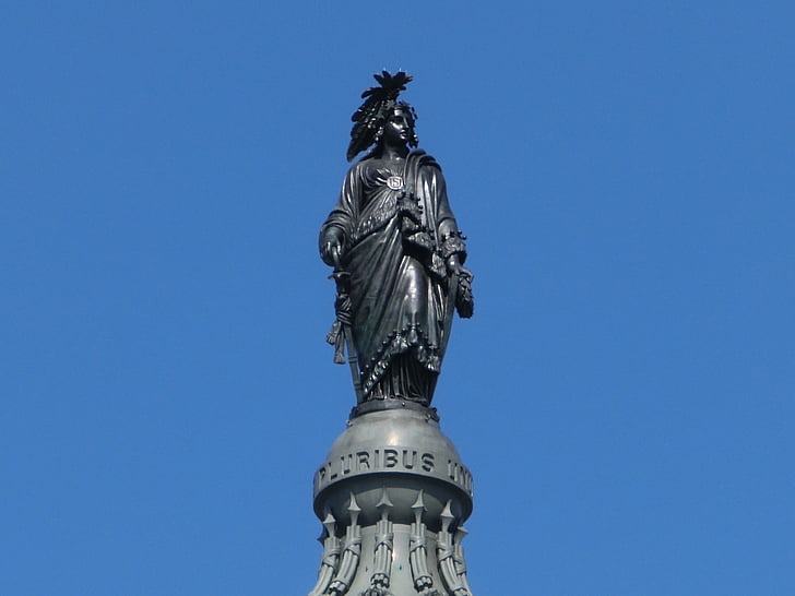 statue, usa, washington, e pluribus unum, capitol, demokratie, federalism