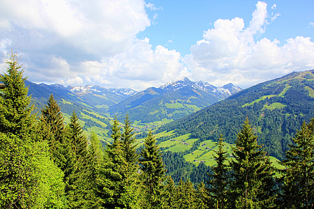 paisagem, mundo de montanha, Áustria, montanhas, natureza, Alpina, tempo bom
