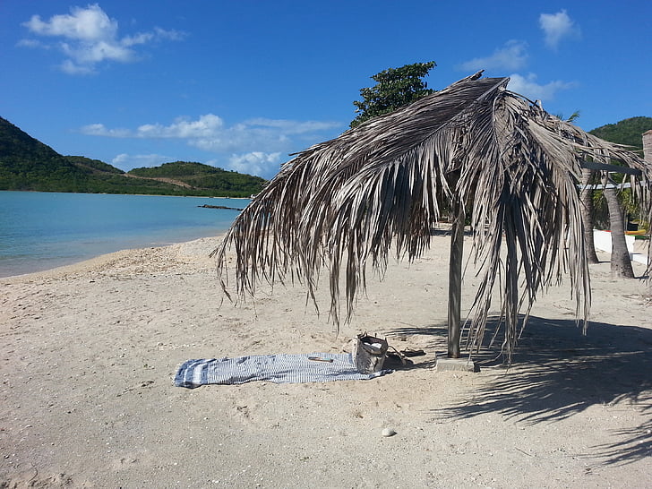 temps de plage, plage, Antigua, Caraïbes