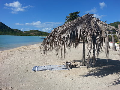 čas na pláži, pláž, Antigua, Karibská oblast