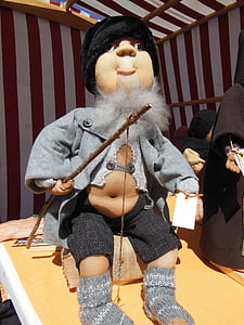 Sock doll, řemesla, starý rybář, Legrační, legrační výrazy obličeje, koníček, Doll muž