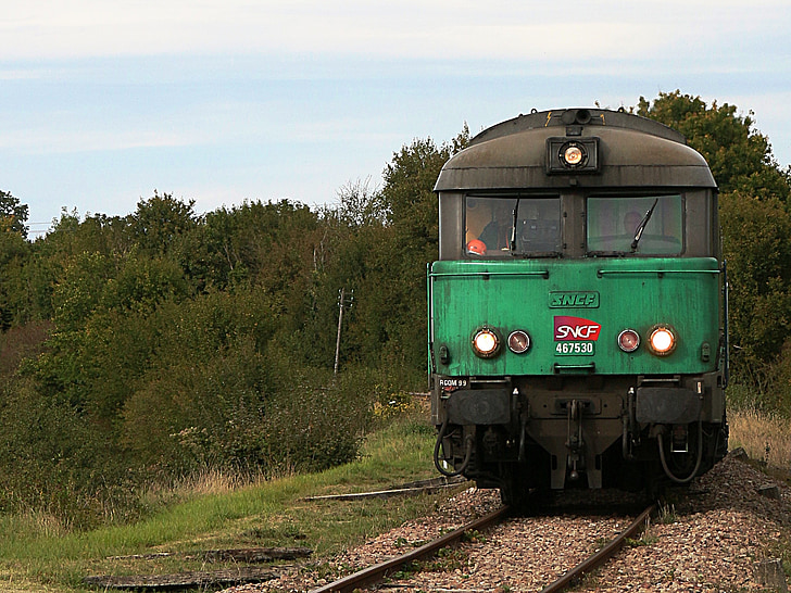 locomotora, ferrocarril de, transporte, viajes, pista, diesel, SNCF