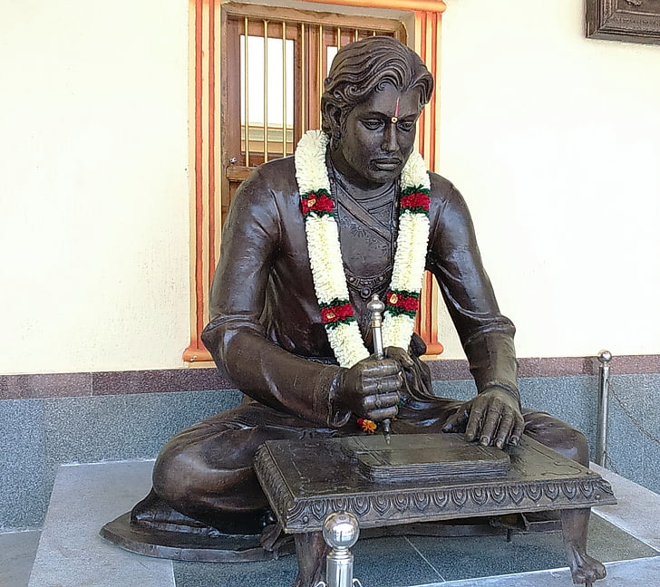 Statue, Dichter, St., Literatur, Antike, Kannada, Gedenkstätte