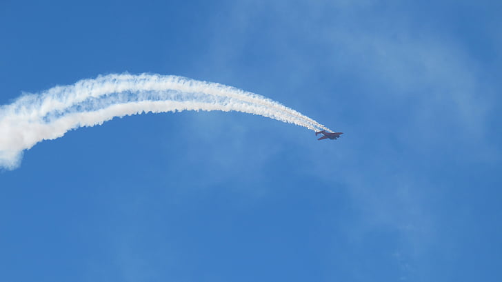 airplane, airshow, sky, flying, blue, aircraft, fly
