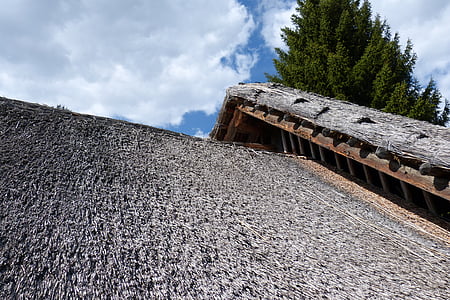 Kelti village, chatrč so slamenou strechou, slamené strechy, Strecha domu, strecha