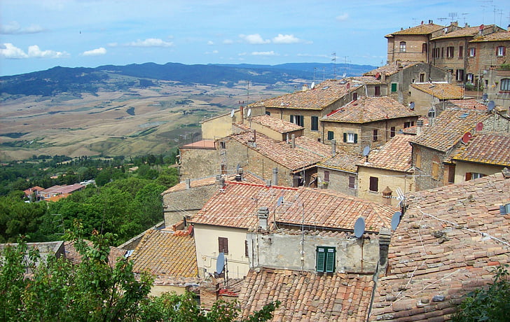 maisons, Italie, Volterra, architecture, maison, aucun peuple, structure bâtie