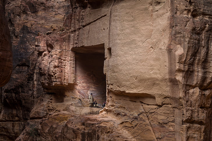 Jordania, Petra, tumba, montaña, piedra, antigua ruina, no hay personas