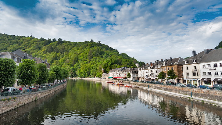 Bouillon, Ardennes, Belgio, fiume, città, romantica, Wallonie