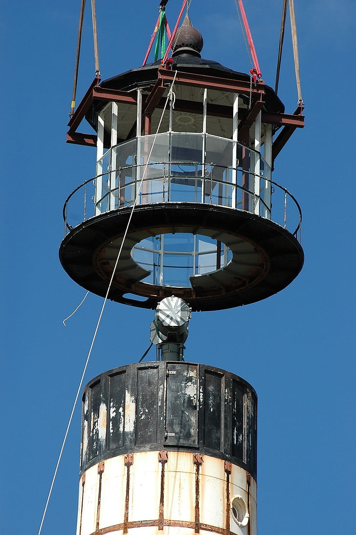 Lighthouse, lampa rum, underhåll, arbetstagare, Crane, lyft, Cape canaveral