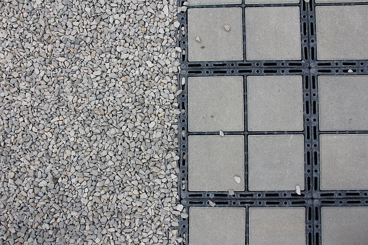 sidewalk, slabs, pebble, square