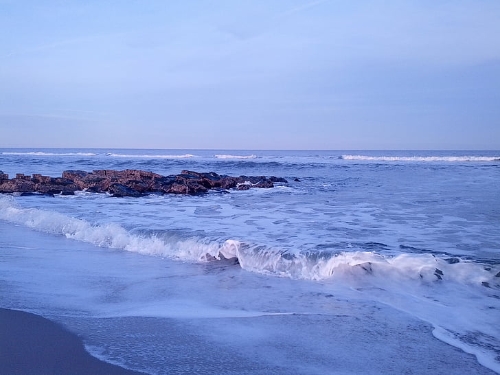 Ocean, Plaża, Brzeg, wody, piasek, niebo, relaks