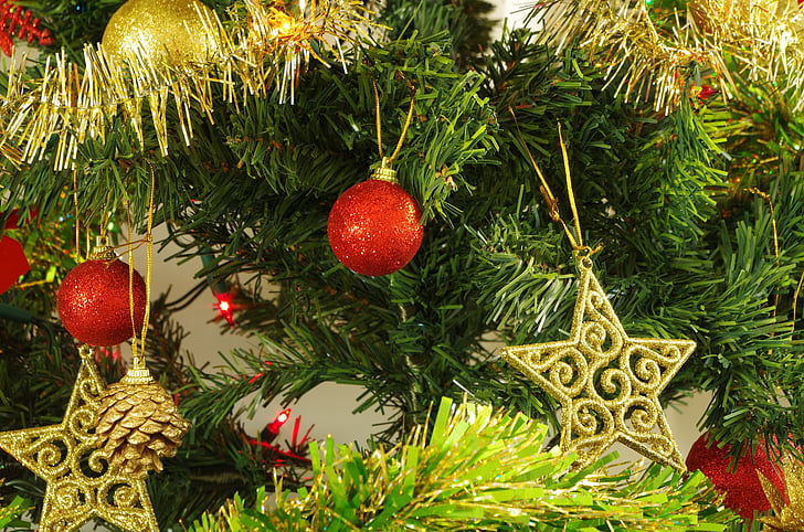 Božić, Dekoracije, božićno drvce, lopta, dekoracija, drvo, Božićni ukras