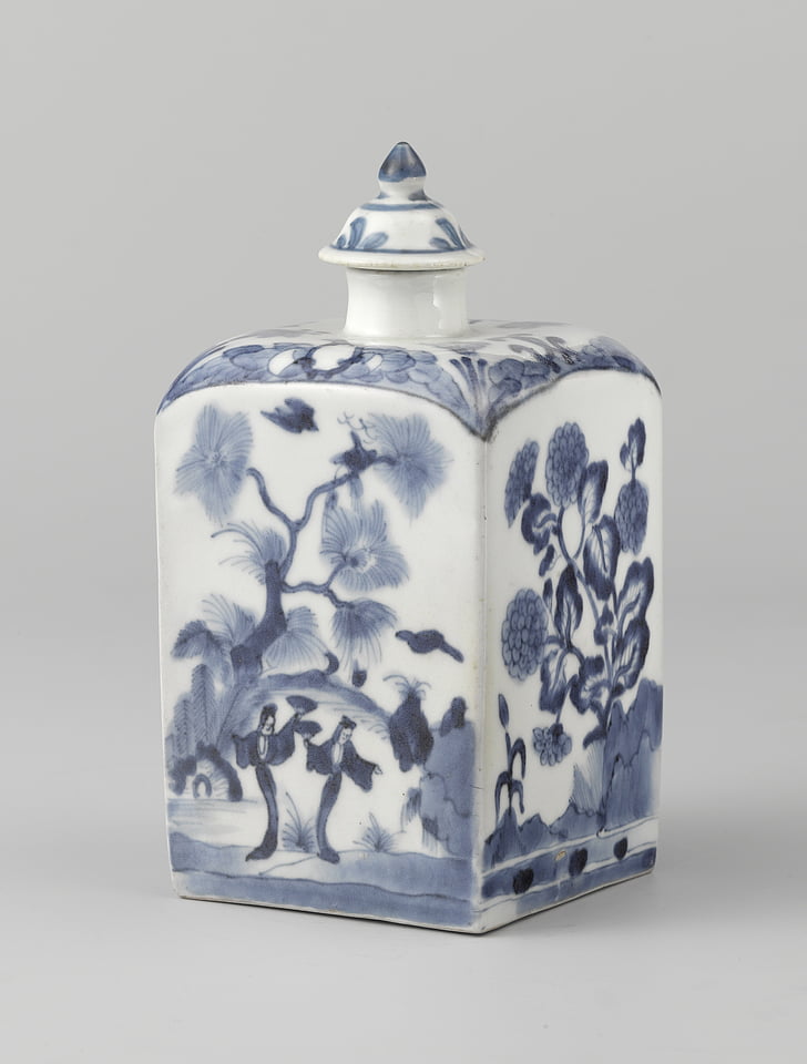 porcelán, konténer, kerámia, design, hagyományos, Japán, Vintage