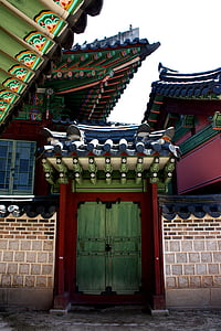 Palace, Korea, dörröppning, historia, Asia, arkitektur, templet - byggnad