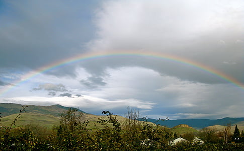 Rainbow, Natura, niebo, Latem, Kolor, kolorowe, sceniczny