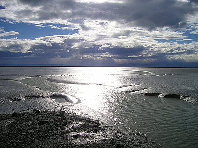 Новая Зеландия, мне?, Ваттовое море, отливы, отражение, Зеркальное отображение, Природа