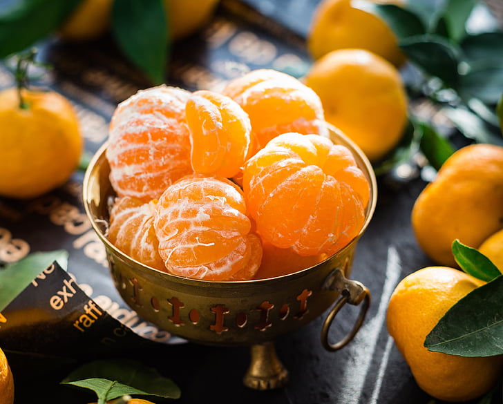 mandarīni, augļi, Citrus, saules gaismā, noderīgs, pārtika, garšīgs