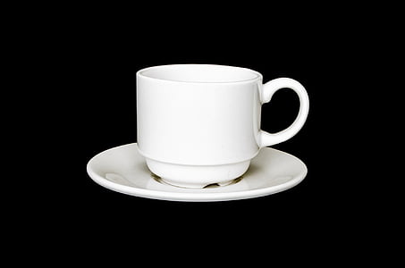 Κύπελλο, λευκό, καφέ, τσάι, πιάτα, απομονωμένη, ποτό