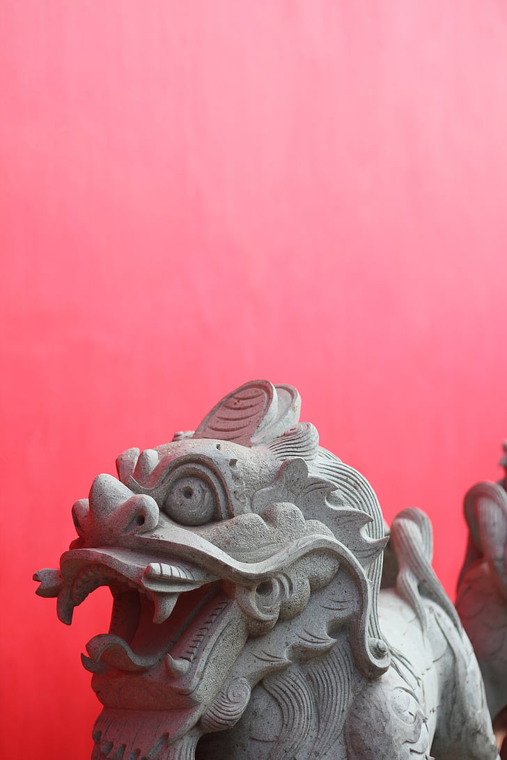 Lion, statue de, Chinois, sculpture, l’Asie, Pierre, monument