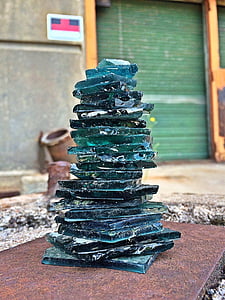 glass, stacked, zen, balance, broken