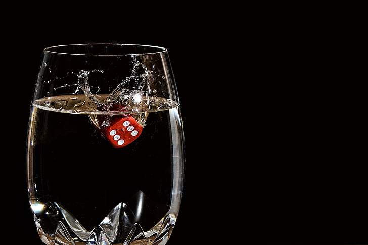 drop of water, glass, cube, water, wine, cup, crystal glass