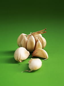 garlic, meals, seasoning, white, clove, closeup, isolated