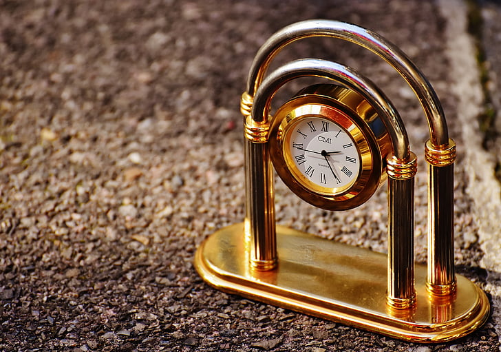 hodiny, dedka hodiny, Dekoratívne, ukazovateľ, Čas, Stolné hodiny, zlatý