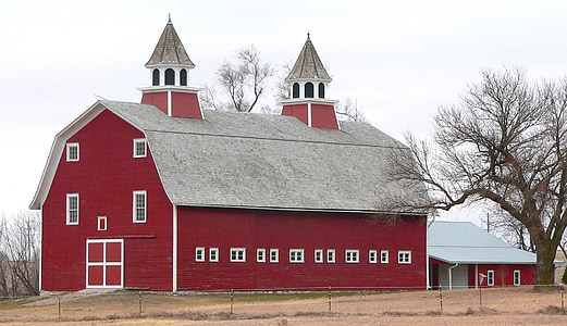 Nebraska, farma, vidieka, rustikálne, stodola, Príroda, mimo