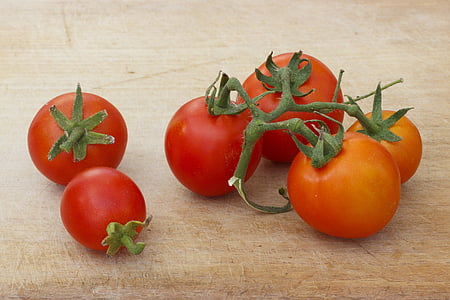 tomat, rød, velsmagende, vitaminer, tre, mad, hvid baggrund