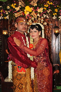 casamento, javanesa tradicional, tradição, Batik, cultura