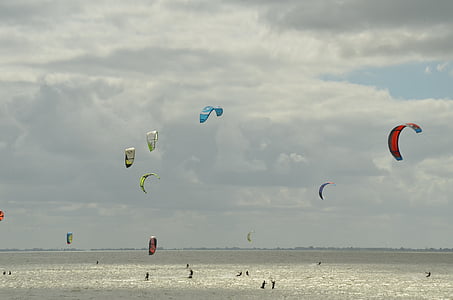 športové, Aviator, kite, Surf, vietor, rýchlosť, vody